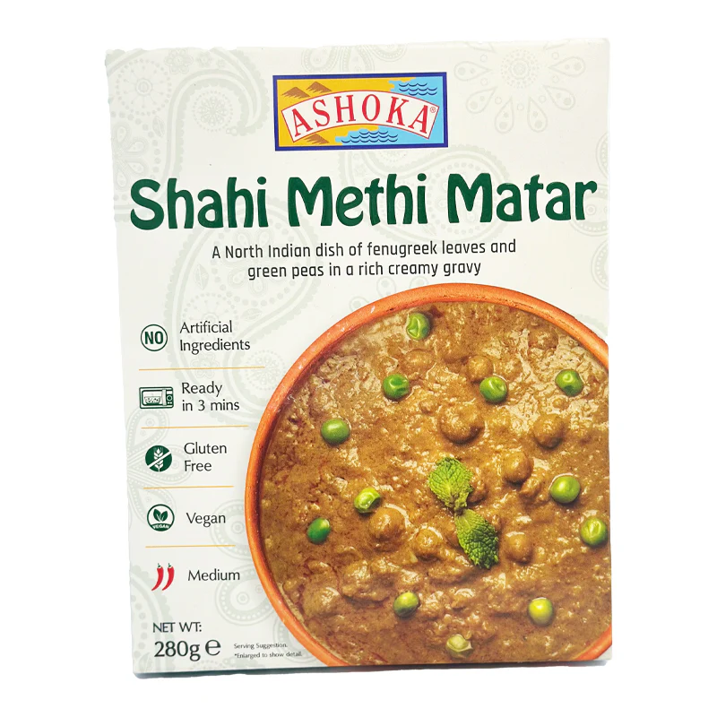 AshokaShahiMethiMatar-1 ASHOKA Shahi Methi Matar Ready To EAT 280g – Bild 1