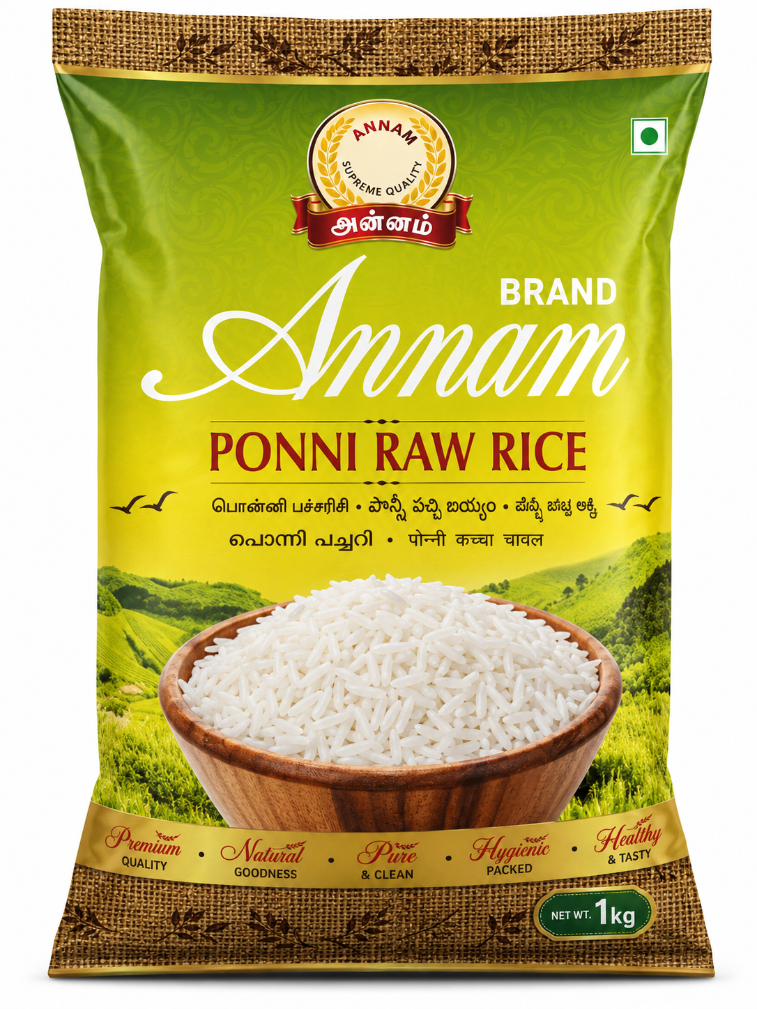 annam ponni raw reis 10kg Annam Ponni Raw Rice - Image 1
