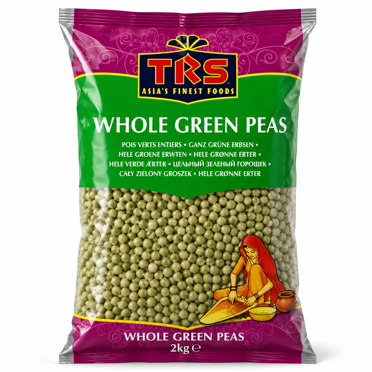 trs green peas 500g TRS Whole Green Peas 2kg - Image 1